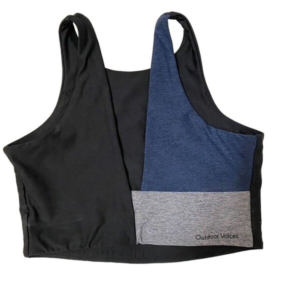 Outdoor Voices Venus Crop Top Size Med Color Block Light Support B26 - Picture 2 of 7